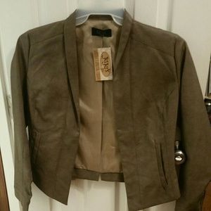 Brown leather jacket